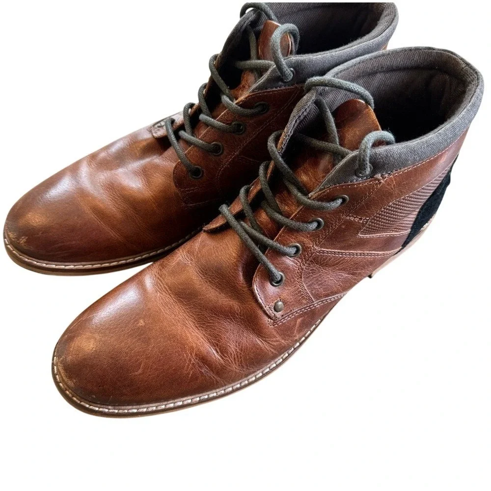 Crevo Ellerton Mens Plain Toe Chestnut Leather Chukka Boots Size‎ 11 Ankle Boots